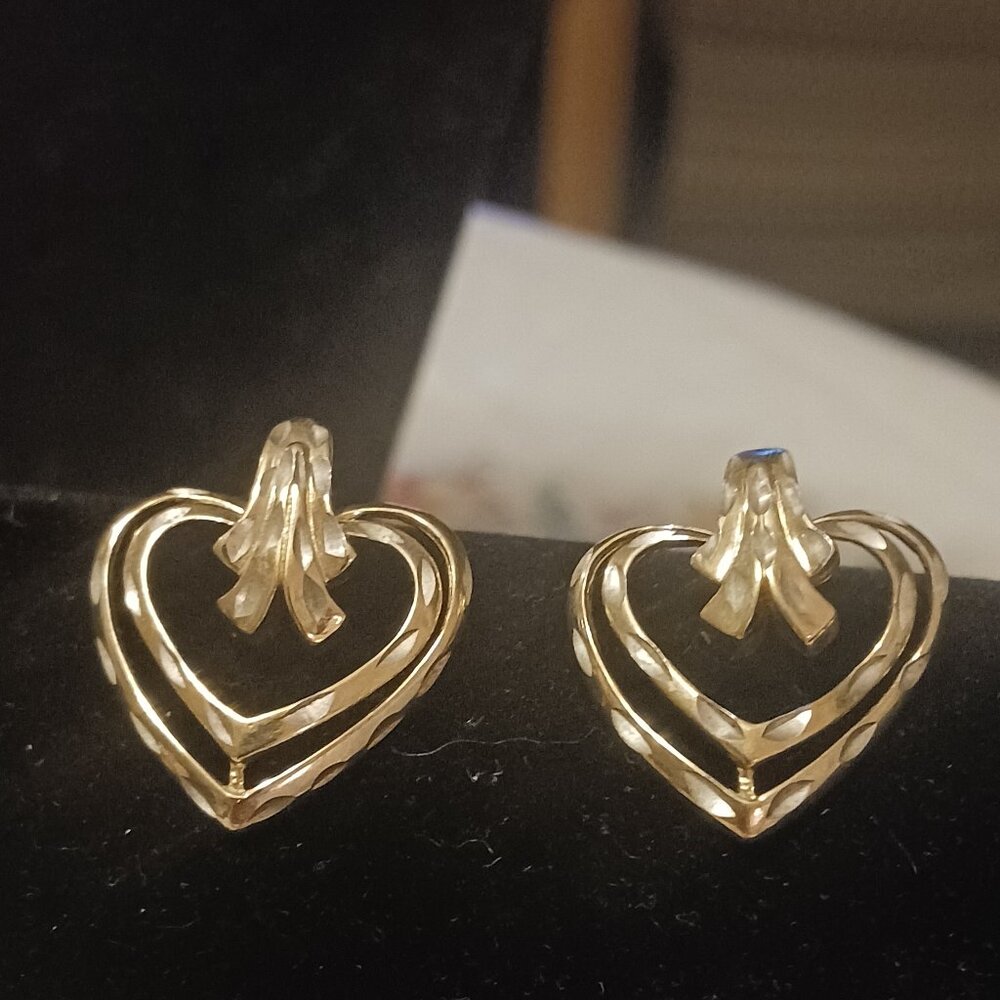 Sterling Silver Verme' Heart Earrings